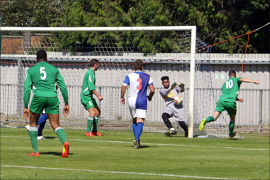 Super first half save from the Burnham keeper to keep it 0-0