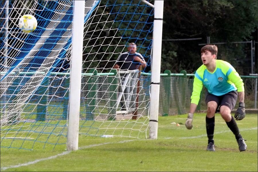The Greenford keeper can only watch as the Jets winner goes in