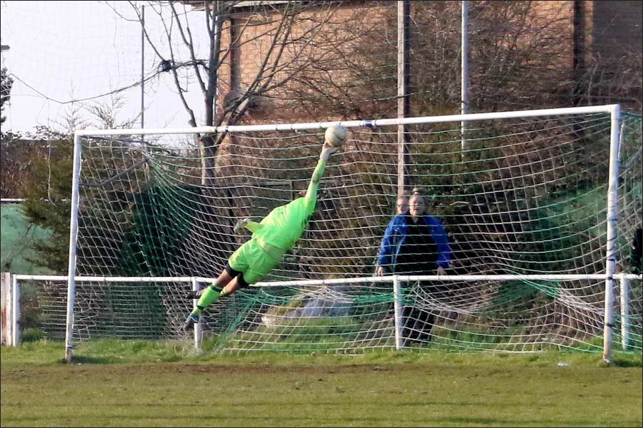 A brilliant save from the Stotfold keeper denies Jets