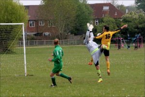 Engineers goal ruled out for a foul on Duce